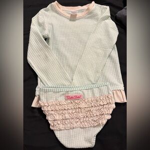 RuffleButts Mint and Pink Ruffle Swimsuit